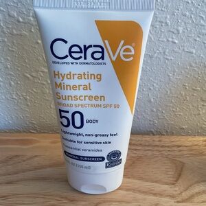 CeraVe SPF 50 Hydrating Mineral Sunscreen Exp Date 12/2027
